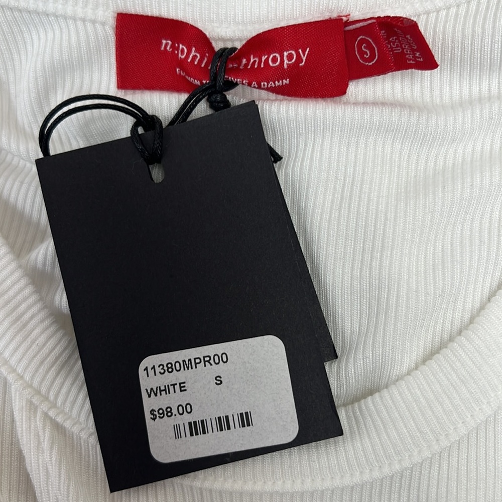 Philosophy Asymmetrical Cut Out Tank Top in White - Picture 6 of 7